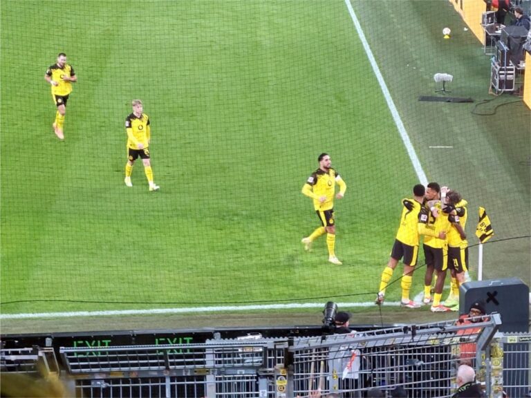 BVB SVW Torjubel Guirassy und BVB Mannschaft